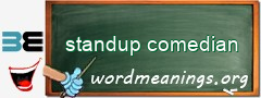 WordMeaning blackboard for standup comedian